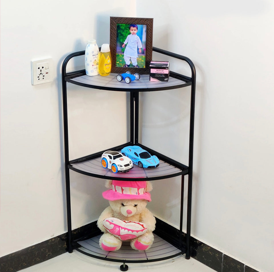 Foldable Corner Shelf with Tripod Base - Cozly Decor