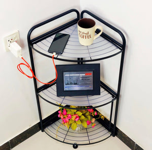 Foldable Corner Shelf with Tripod Base - Cozly Decor